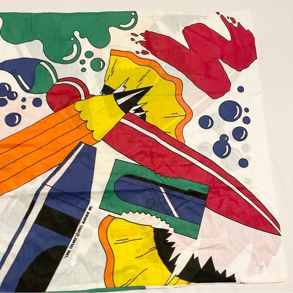 Vintage Multi Coloured Crayon and Pencil Patterned Pillow Case - Picture 3 of 13